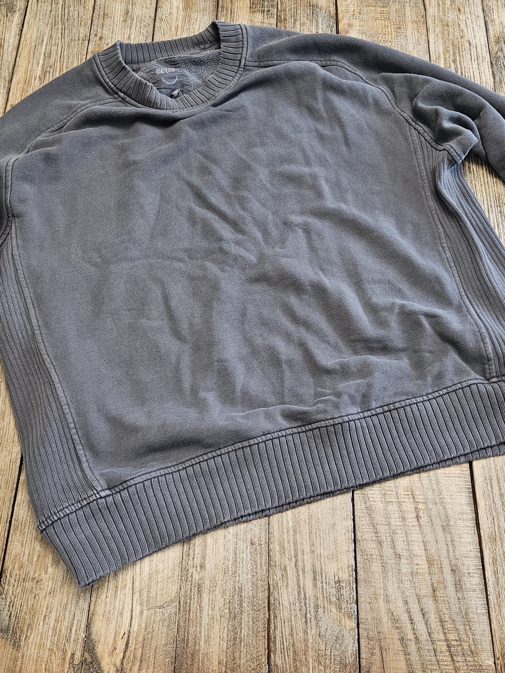 Aerie Oversized Crewneck Sweatshirt in Dark Gray